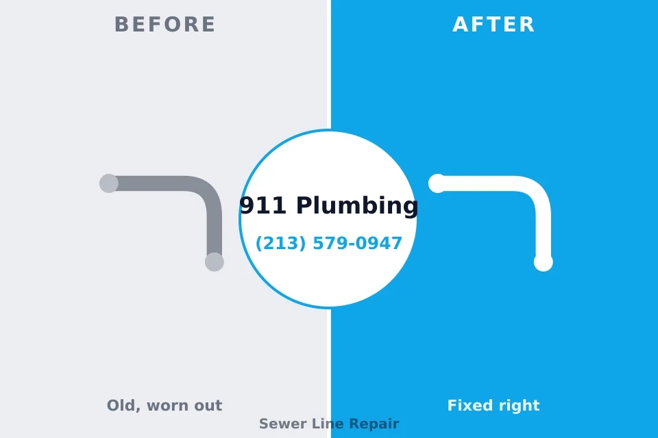Before and after: plumbing repair Cedar Creek, TX
